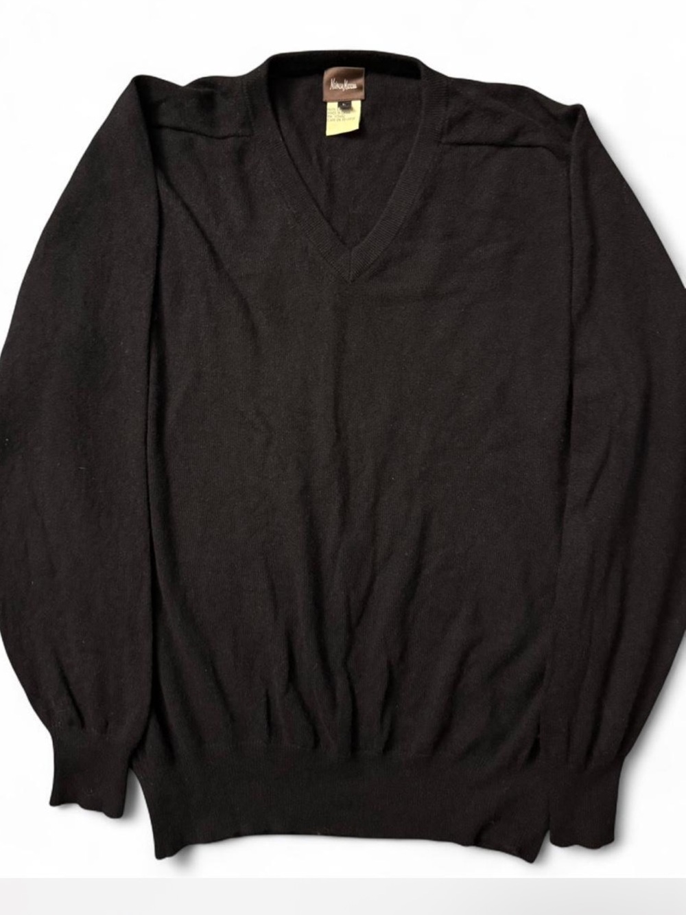 Neiman Marcus Men's Black V-Neck Sweater